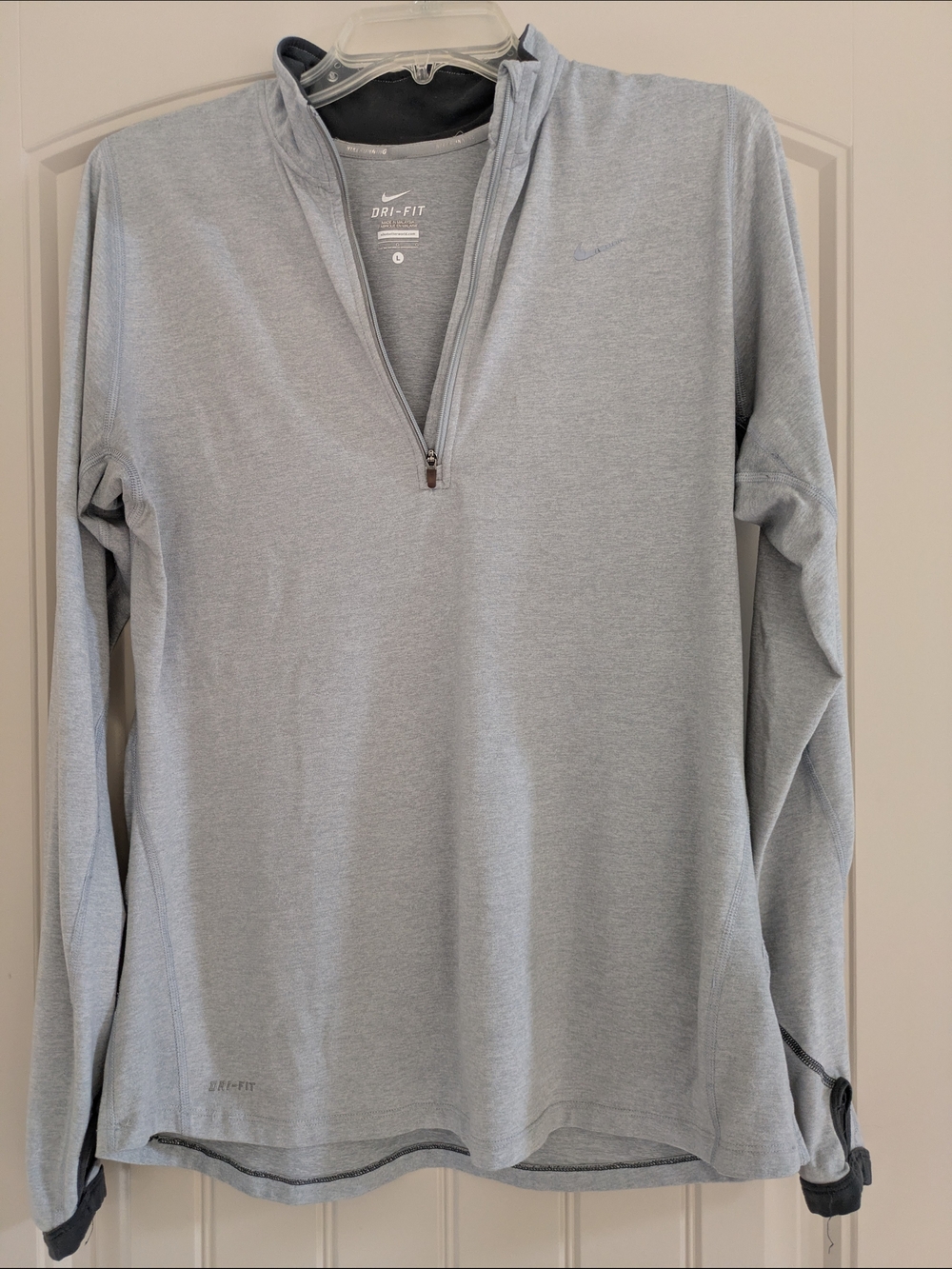 Nike Women’s Dri-FIT Light Gray Quarter-Zip Pullover